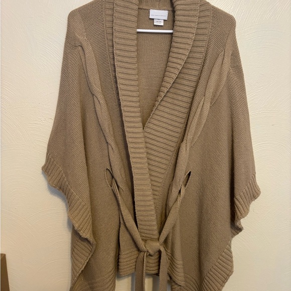 New York & Company Sweaters - New York & Company Beige Women's Poncho Sweater